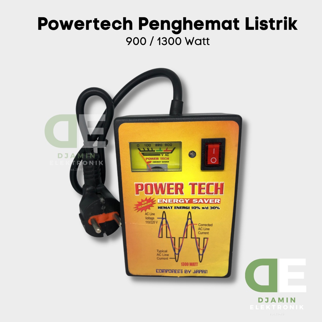 Powertech Alat Penghemat Listrik Rumah 900-1300 Watt /  Power Tech Energy Saver Apartemen Kantor