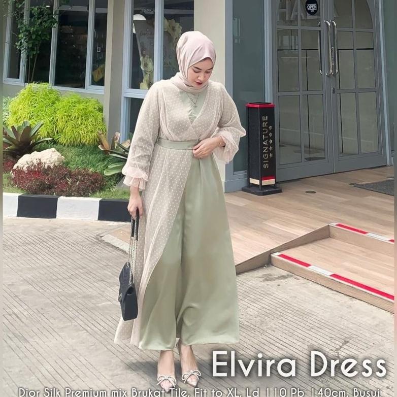 TERLARIS JS. ELVIRA DRESS ORI JASMINE GAMIS SILK Murah