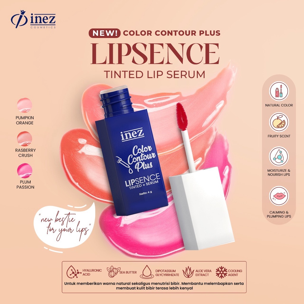 ❤ MEMEY ❤ INEZ Colour Contour Plus Lipsence Tinted Serum Lip Tint