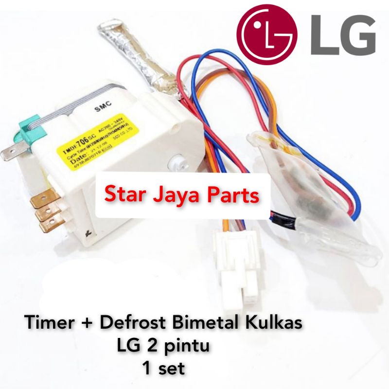 Set Timer dan bimetal defrost kulkas LG 2 pintu