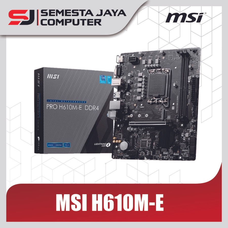 MSI H610M-E PRO Intel LGA1700 H610 DDR4 Motherboard Alder Lake GEN 12