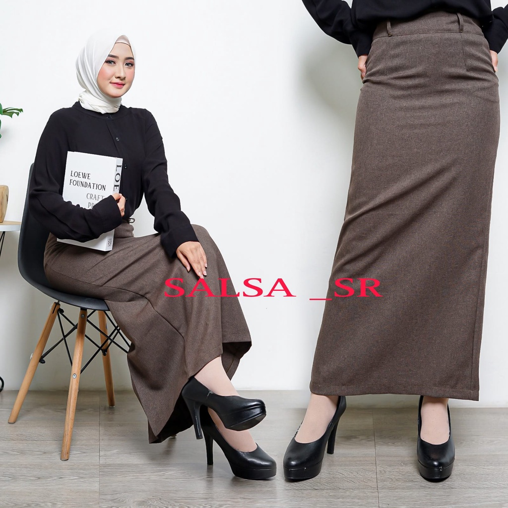 ROK KERJA PANJANG/ROK SPAN REMPEL BELAKANG/ROK SPAN POLOS PANJANG/ROK PANJANG MURAH