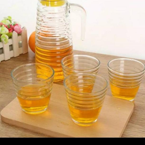 MURAH Water jug set hc gelas Teko set kaca 5 in 1 hc gelas tebal