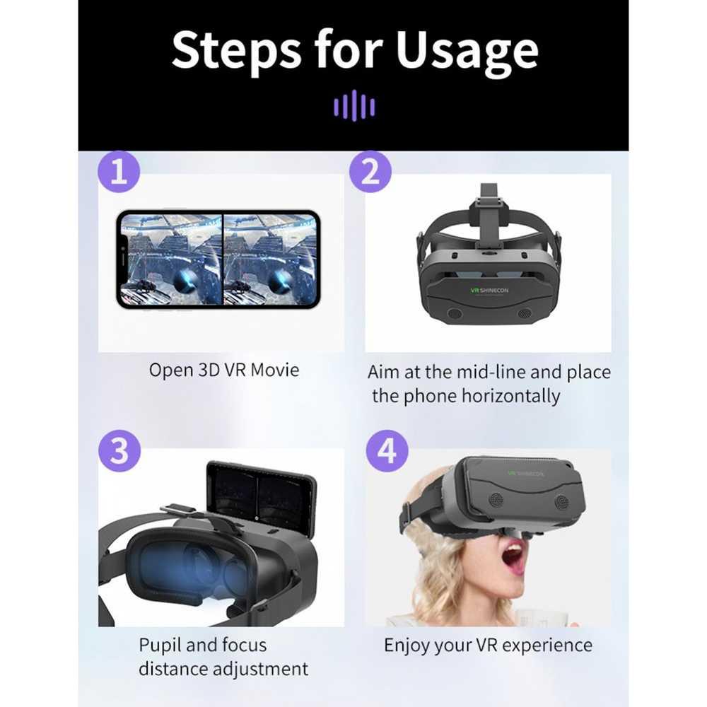 Shinecon VR Box IMAX Giant Screen Virtual Reality Glasses - SC-G13 - Black