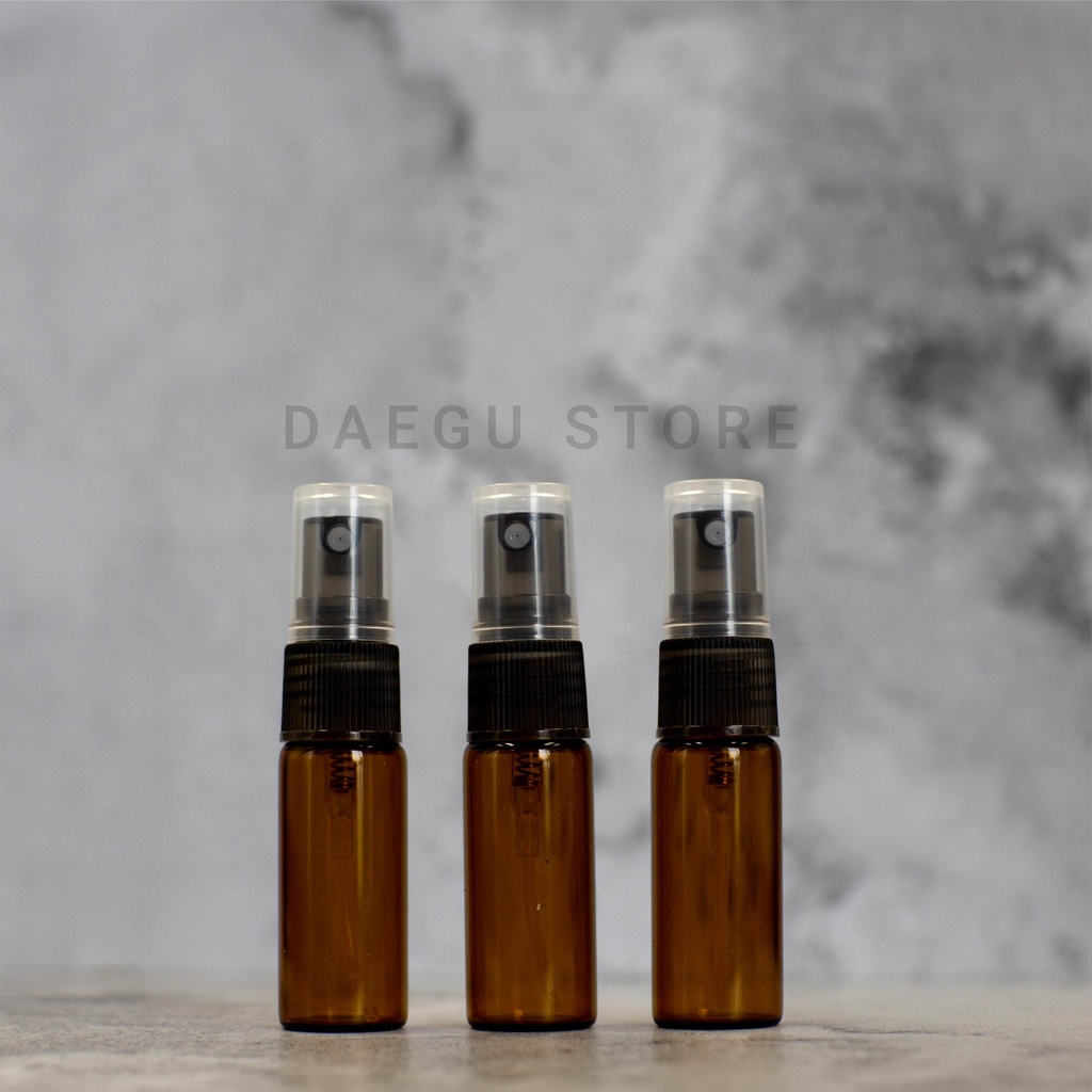 Botol Spray 5ml Kaca Amber Coklat model Lebar - Parfum Refill Vial