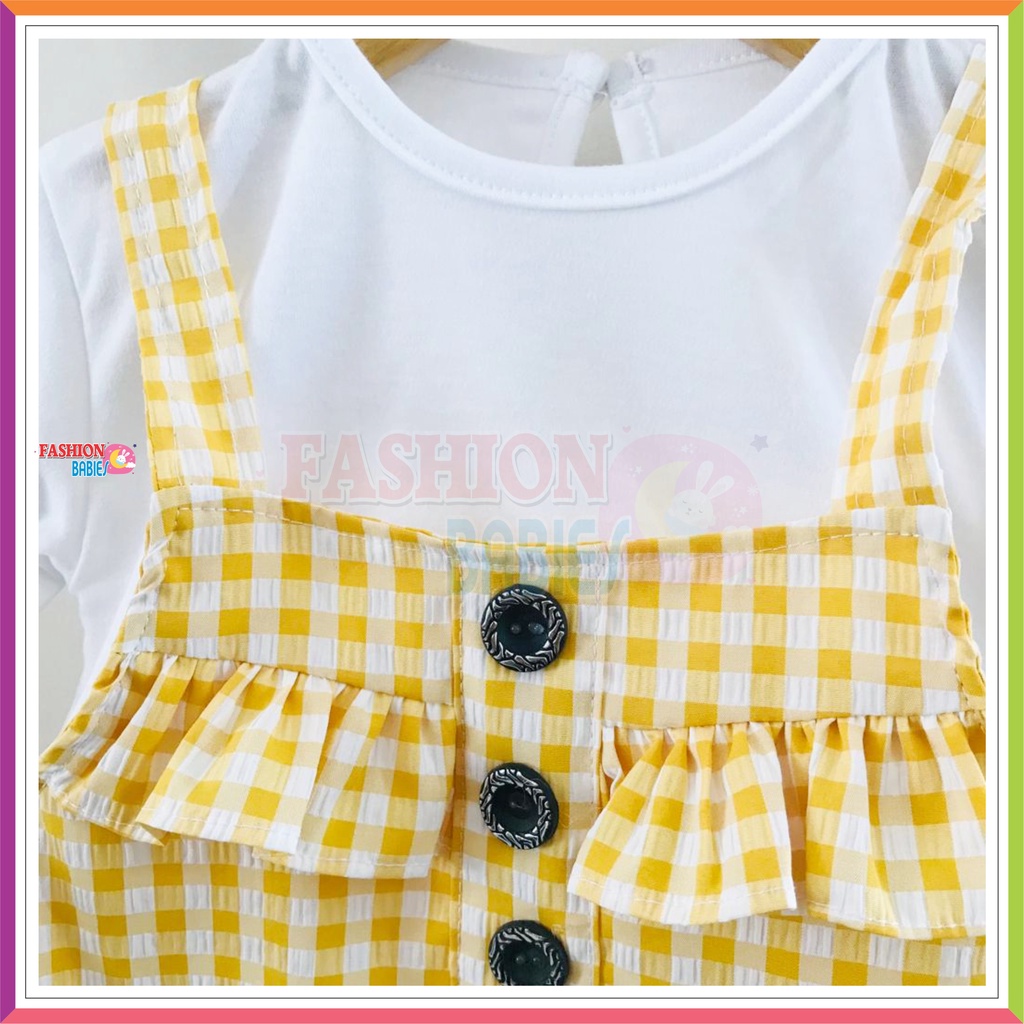 DRESS ANAK MOTIF KOTAK RUFFLE PAT062-046 / DRESS ANAK