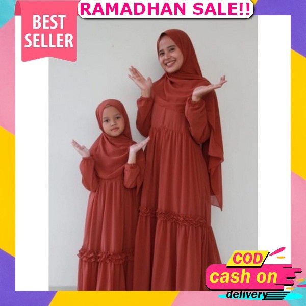 Gamis Malika Couple Ibu Dan Anak / Gamis Couple Terbaru / Gamis Couple Ibu Dan Anak Pesta Gamis Coup