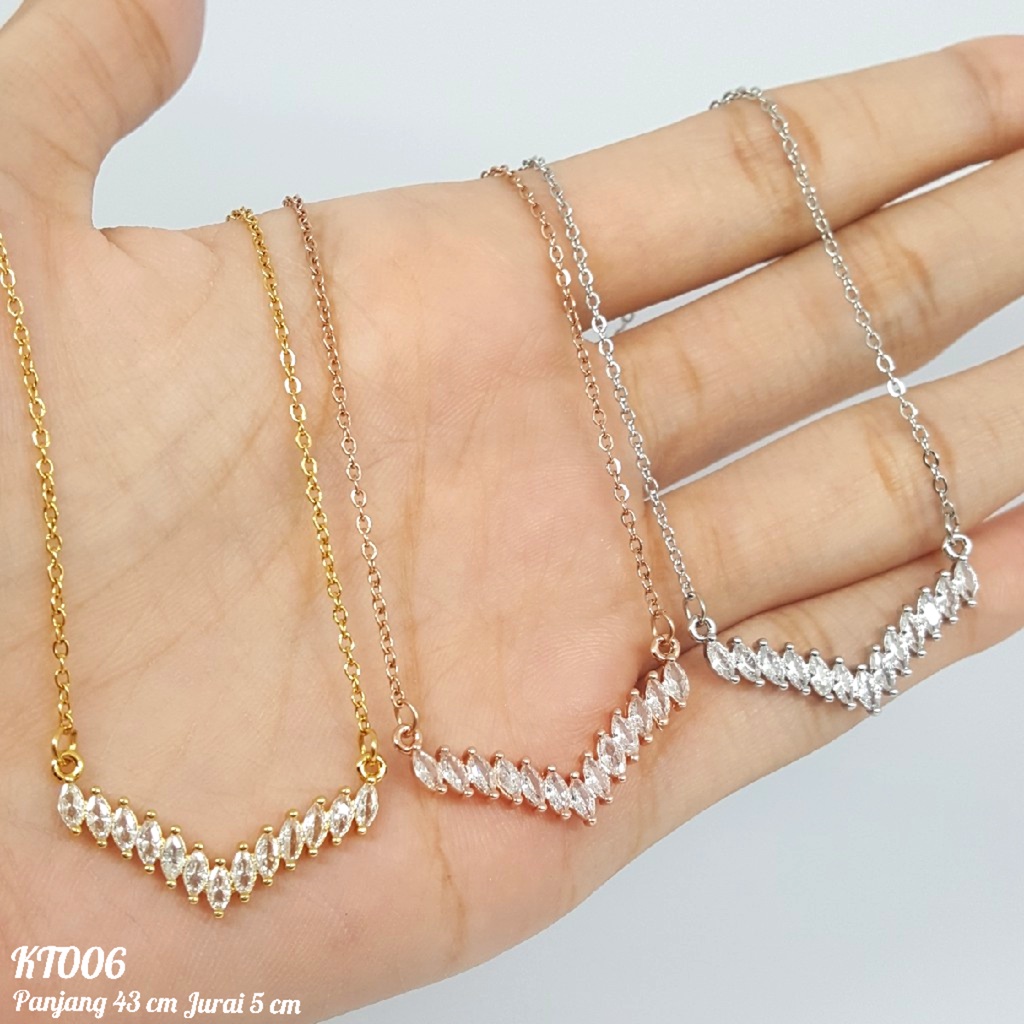 PGX Kalung Titanium Wanita Anti Karat Aksesoris Fashion Perhiasan Premium - KT006