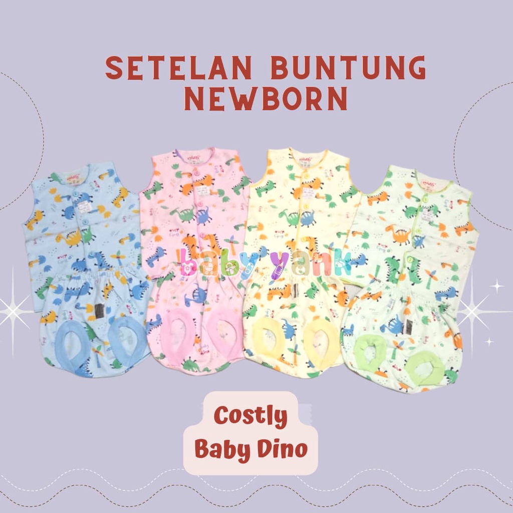 ♥BabyYank♥ 6Pcs/3Stel Baju Bayi Newborn 0 Sampai 3 Bulan Baju Buntung Celana Pop