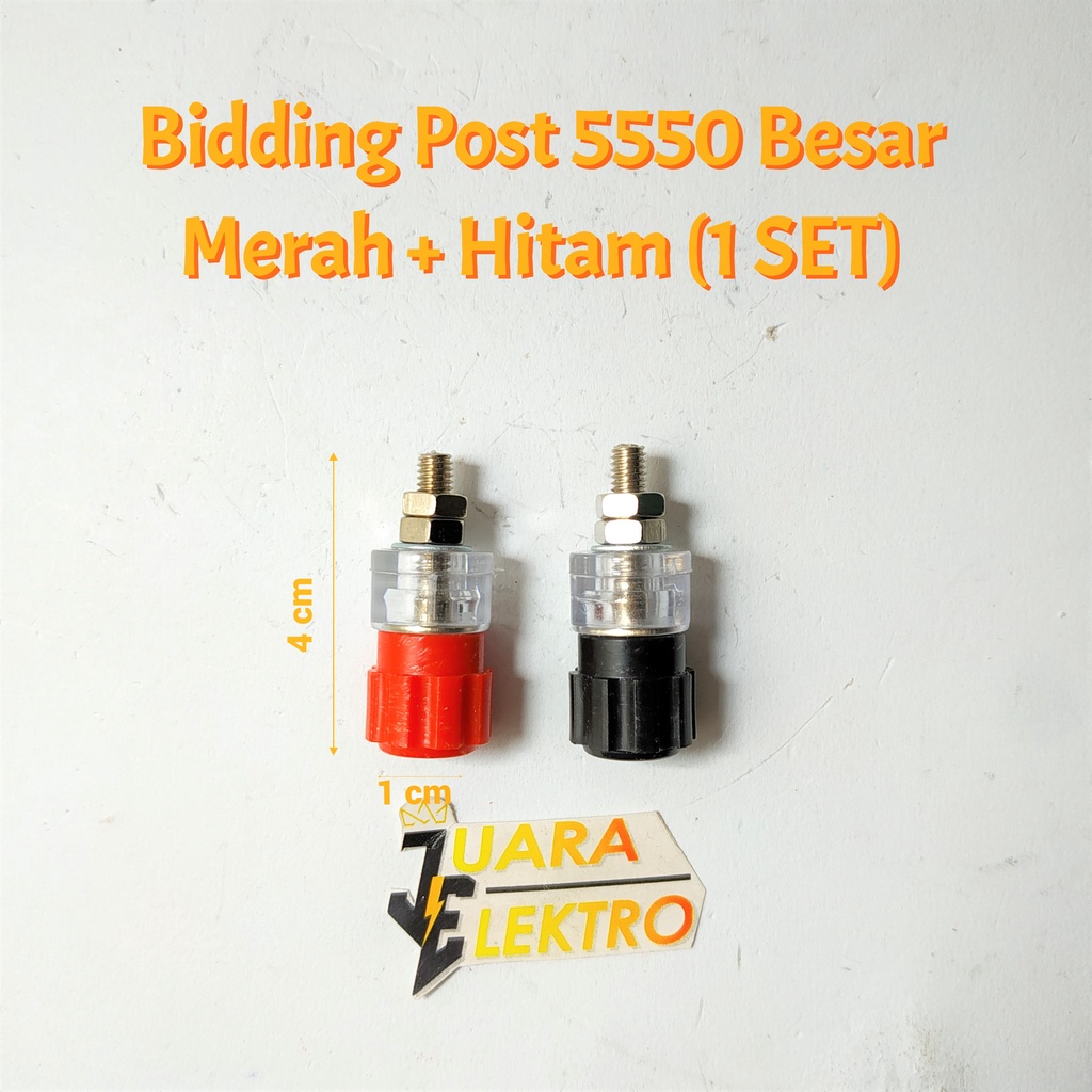 Bidding Post 5550 Besar Merah + Hitam 1 Set | Binding Post Terminal Speaker