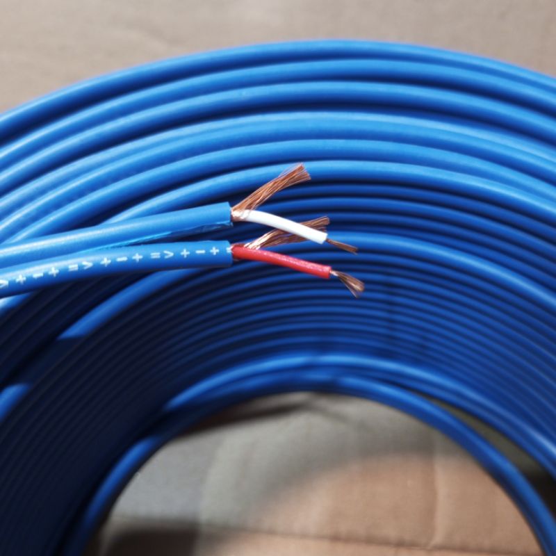 Kitani Kabel RCA 2 way biru permeter
