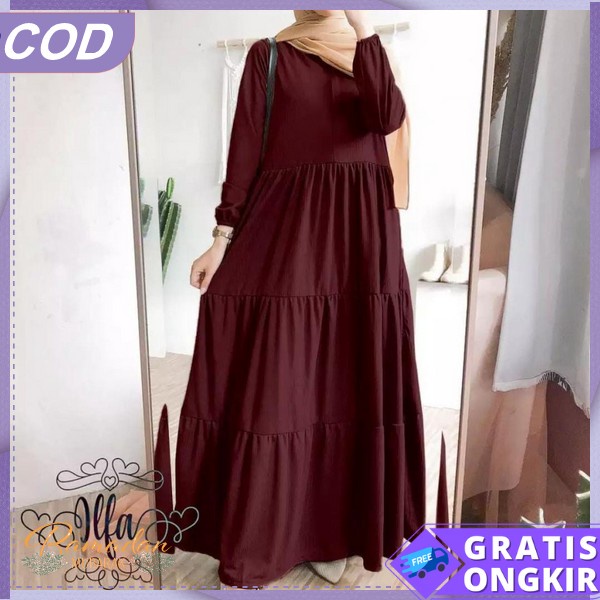 Gami Ibuk Busui Gamis Muslim Baju Buat Lebaran Modern Gmis Ibu2 Dress Dewasa Jumbo Polos Tanggung Ib