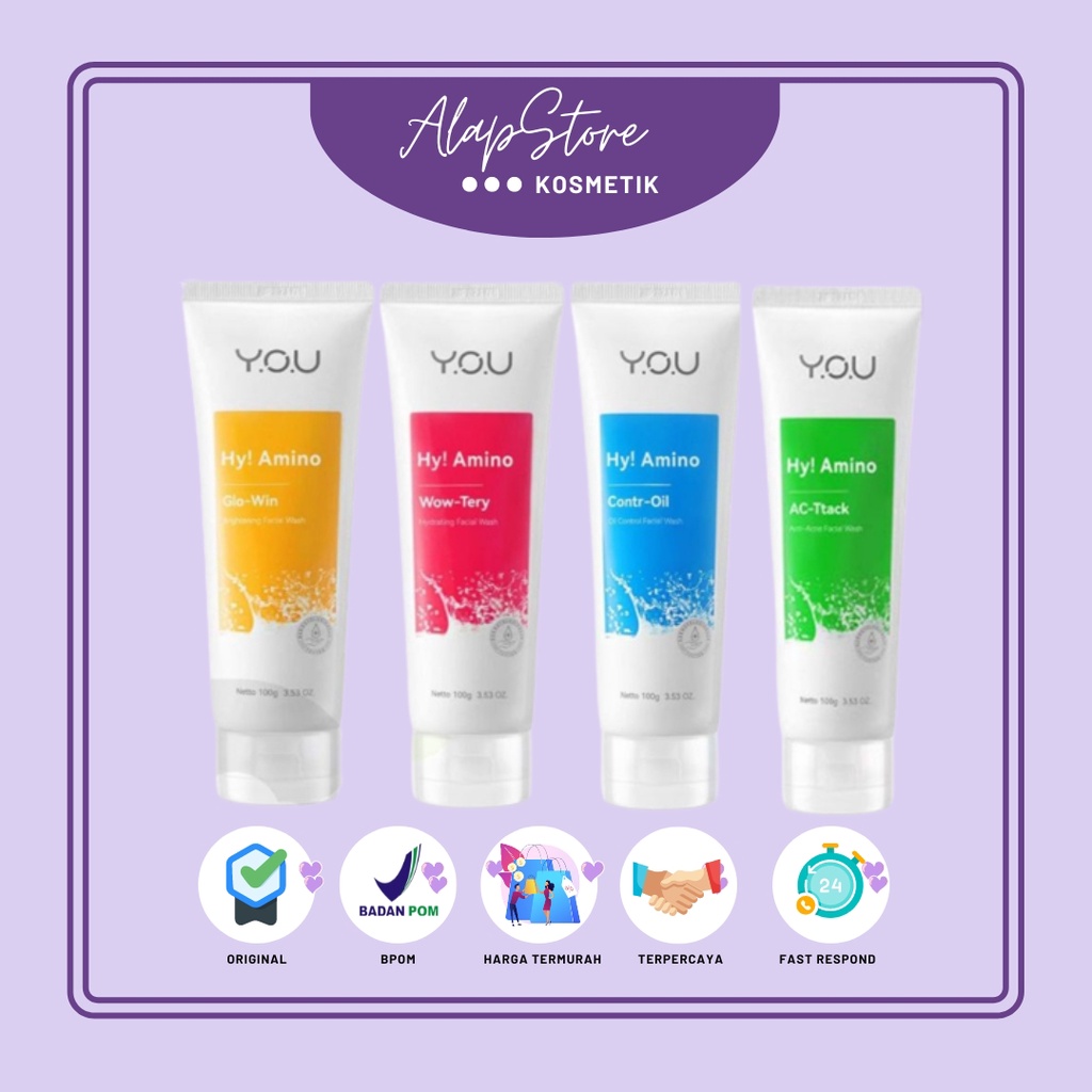 You Hy Amino Facial Wash | Anti Acne | Oil Control | Brightening | Hydrating | Bye Byeteria 100ml