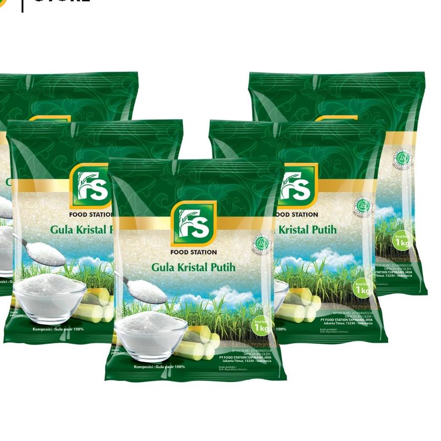 

☈ Food Station -FS Gula Kristal Putih Hijau 1 Kg (5 Pcs) ♣