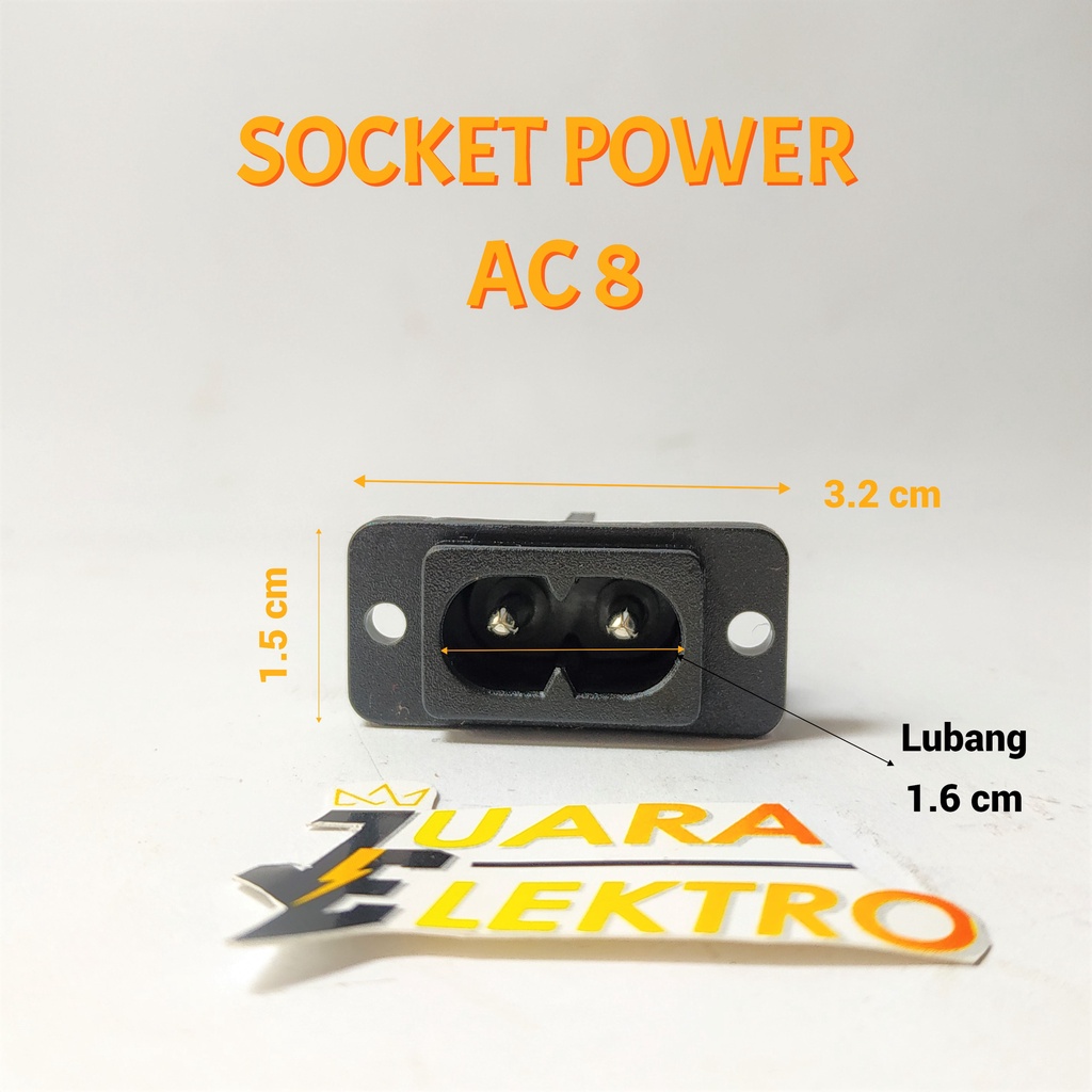 SOCKET POWER AC TAPE ANGKA 8 | Socket Untuk Kabel Power AC Angka 8