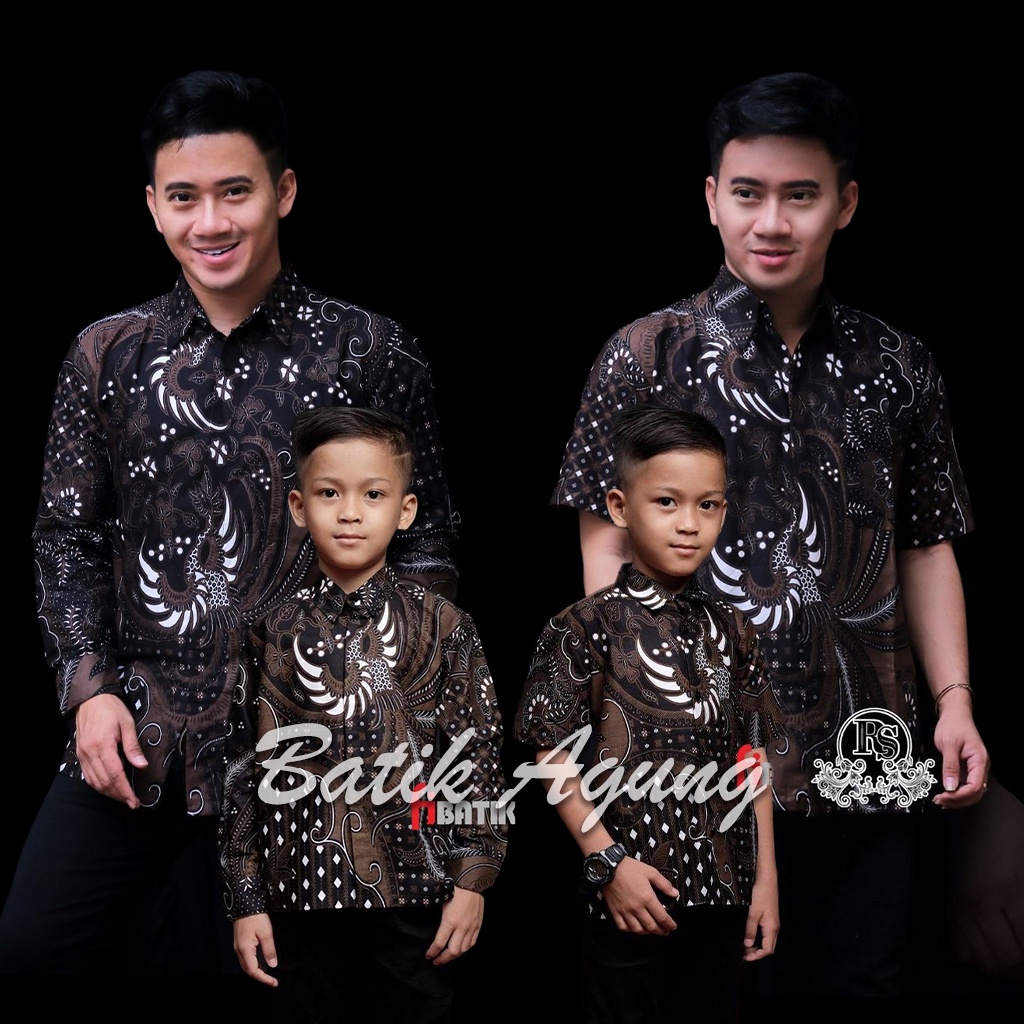 Atasan Seragam Baju Batik Couple Ayah dan Anak Laki Laki M L XL XXL Lengan Panjang Motif Terbaru