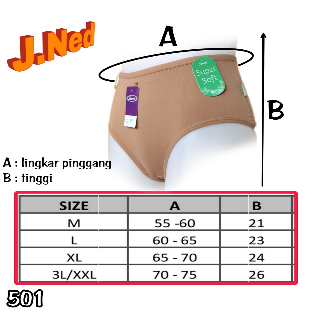 J501L SATU LUSIN CELANA DALAM WANITA SOREX