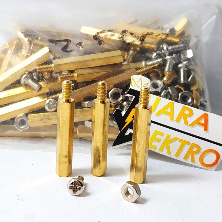 Spacer / Kaki PCB 2.5 cm Kuningan | Spacer PCB Ukuran 2.5 cm Logam Kuningan