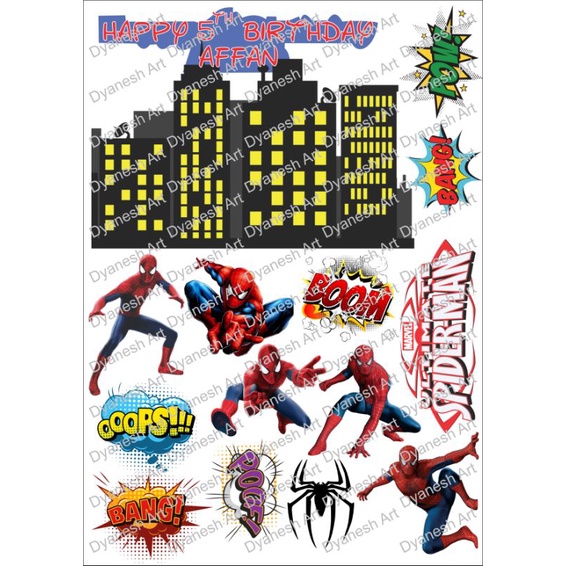 

Topper kue tema Spiderman