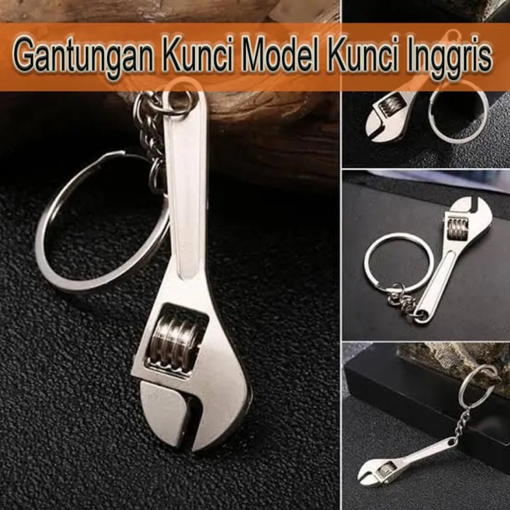 Gantungan Kunci Inggris Keychain Mainan Wrench Alat Tukang Bahan Logam - Gantungan Kunci Inggris Adjustable - gantungtan Kunci Unik