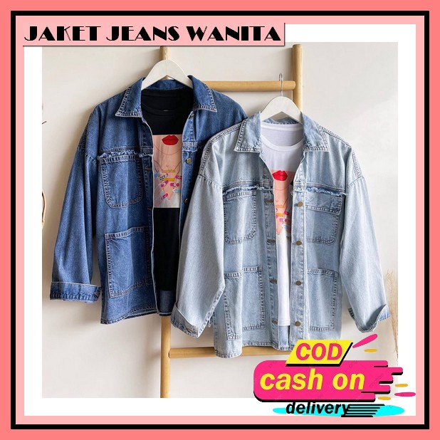 Big Size Jaket Crop Jeans Oversize Pocket Blue/ Crop Model Korea Jaket Jeans Dm Kode 810
