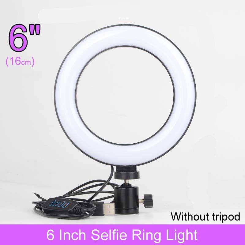 Lampu Halo Ring Light LED Kamera 5W 48 LED 6 Inch - F-160 - White