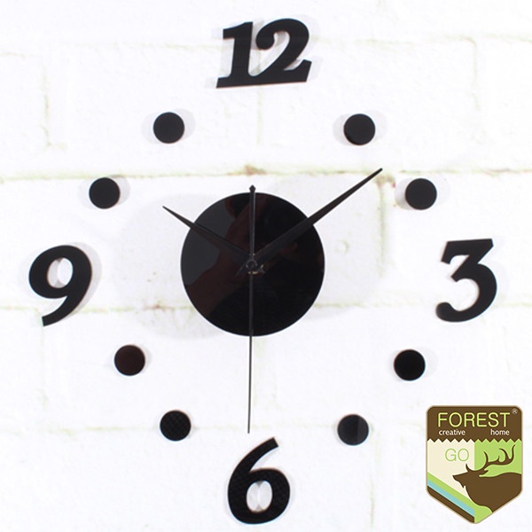 Taffware Jam Dinding DIY Giant Clock Creative Design 30cm Hitam DIY-06