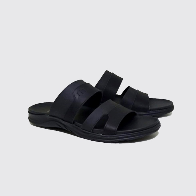 ALLEN X ZAGIB LEATHER | Sandal Pria Kulit Asli Slide 38-43 / Sendal Cowo Bapa Bapa Simple