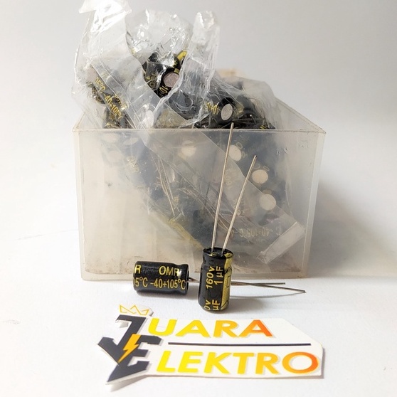 KAPASITOR ELCO 1uF / 160V (1 Pcs) | Capasitor Elko 1 uF/160 Volt OMR