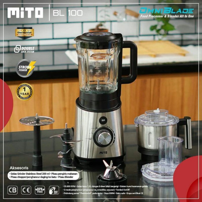 Food Processor Mito Omni Blade Bl100 Standard Eropa