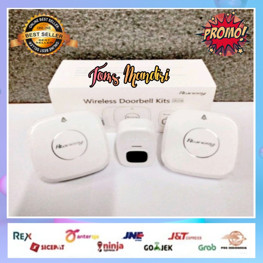 Bell Rumah Weirelles Door Bell Rainproof pintu 2 Reciever