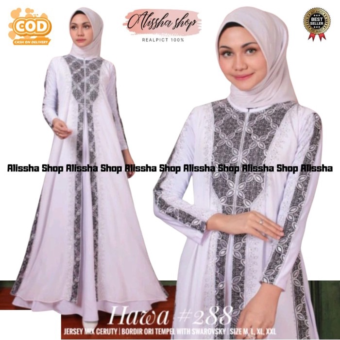 COD / GAMIS ABAYA ARAB TURKEY PUTIH BAHAN JERSEY MIX CERUTY TERBARU