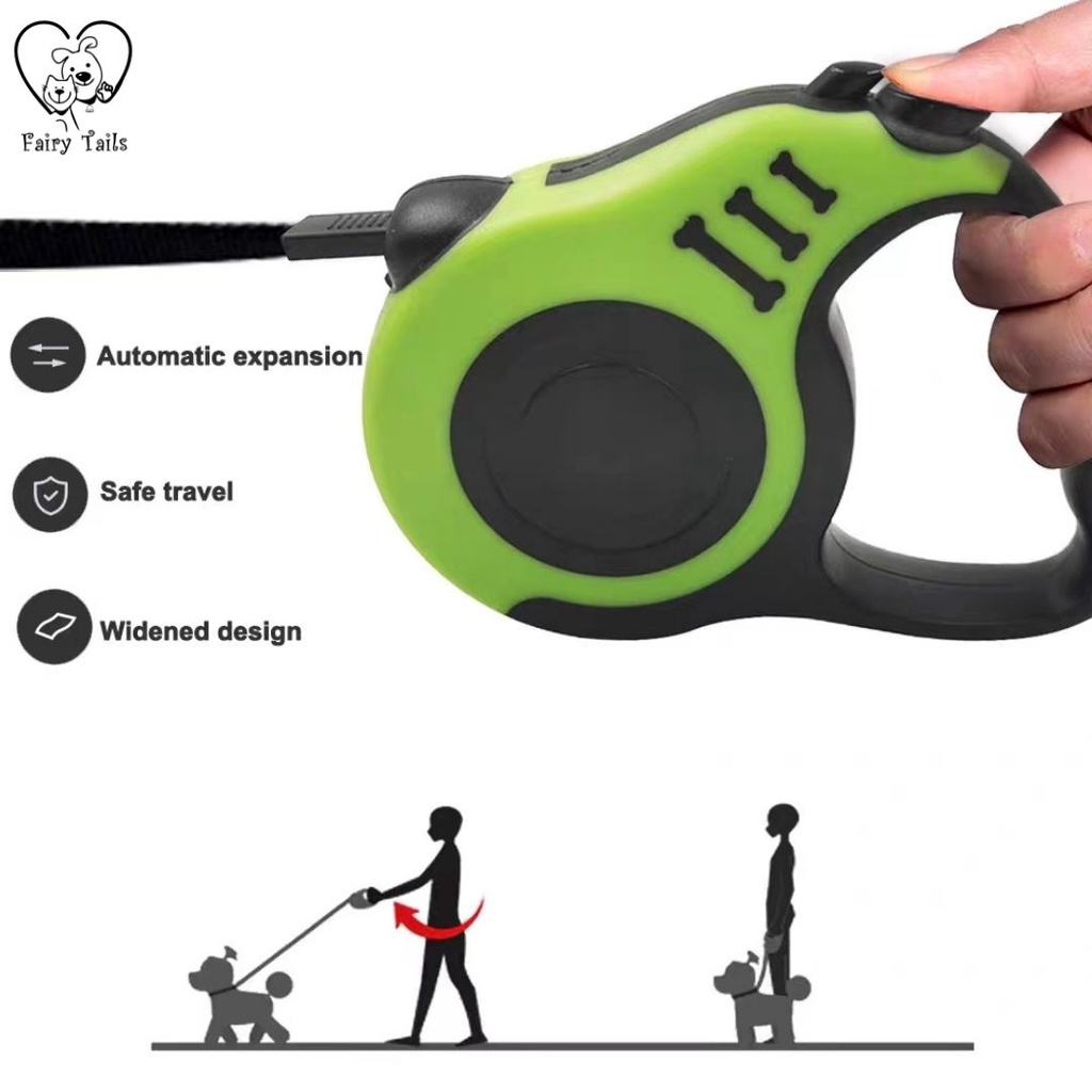 Tali Tuntun Retractable Pet Dog Leash Fleksibel dan Otomatis Untuk Anjing Kucing Anabul