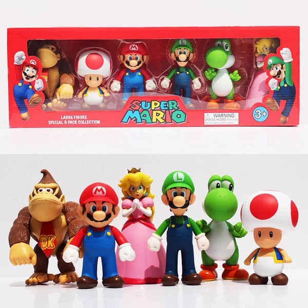 Pajangan Mainan Figure Super Mario Large Figure Special 6 pack