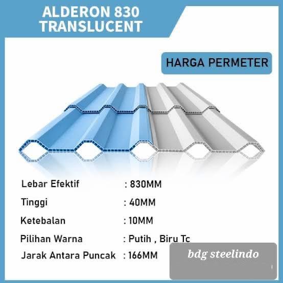 Alderon 830 Translucent/ atap uPVC Alderon Translucent/ semi transparan