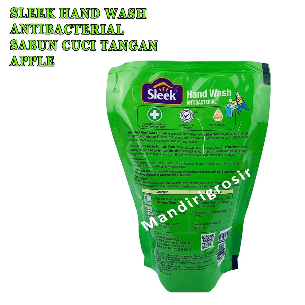 sabun cuci tangan* sleek* New formula* apple* 400ml