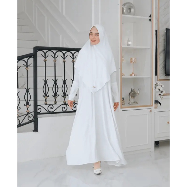 Jasmine Set Abaya bergo instan Bahan Crinkle Airflow Premium SIZE XXL  muslim fashion