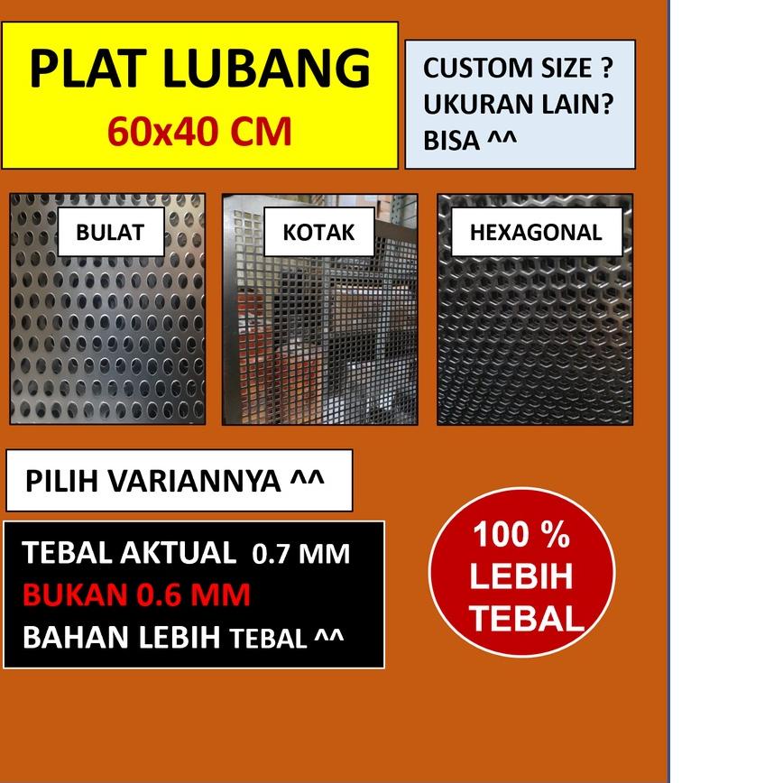 ♤ Plat 60x40 - Plat Besi Ram Speaker -  Ram Grill Plat Lubang ◊
