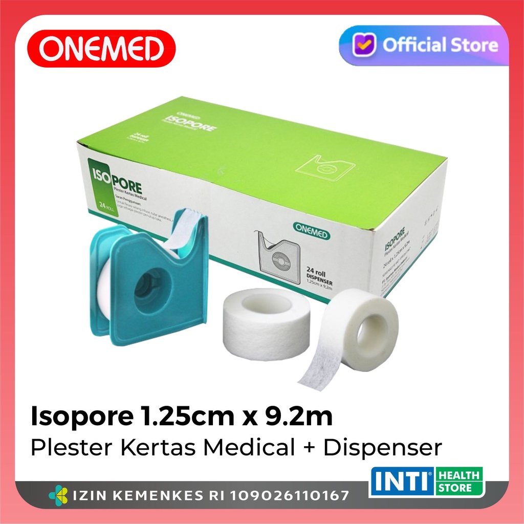 ONEMED ISOPORE Plester Kulit  + Dispenser | Plester Luka | P3K | Plester Kulit warna Putih