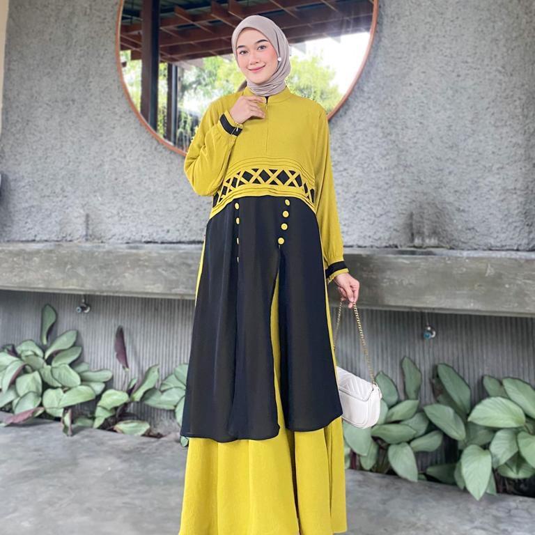Raya dress crinkle airflow premium|gamis terbaru bahan crinkle airflow|gamis kringkel terbaru|gamis 