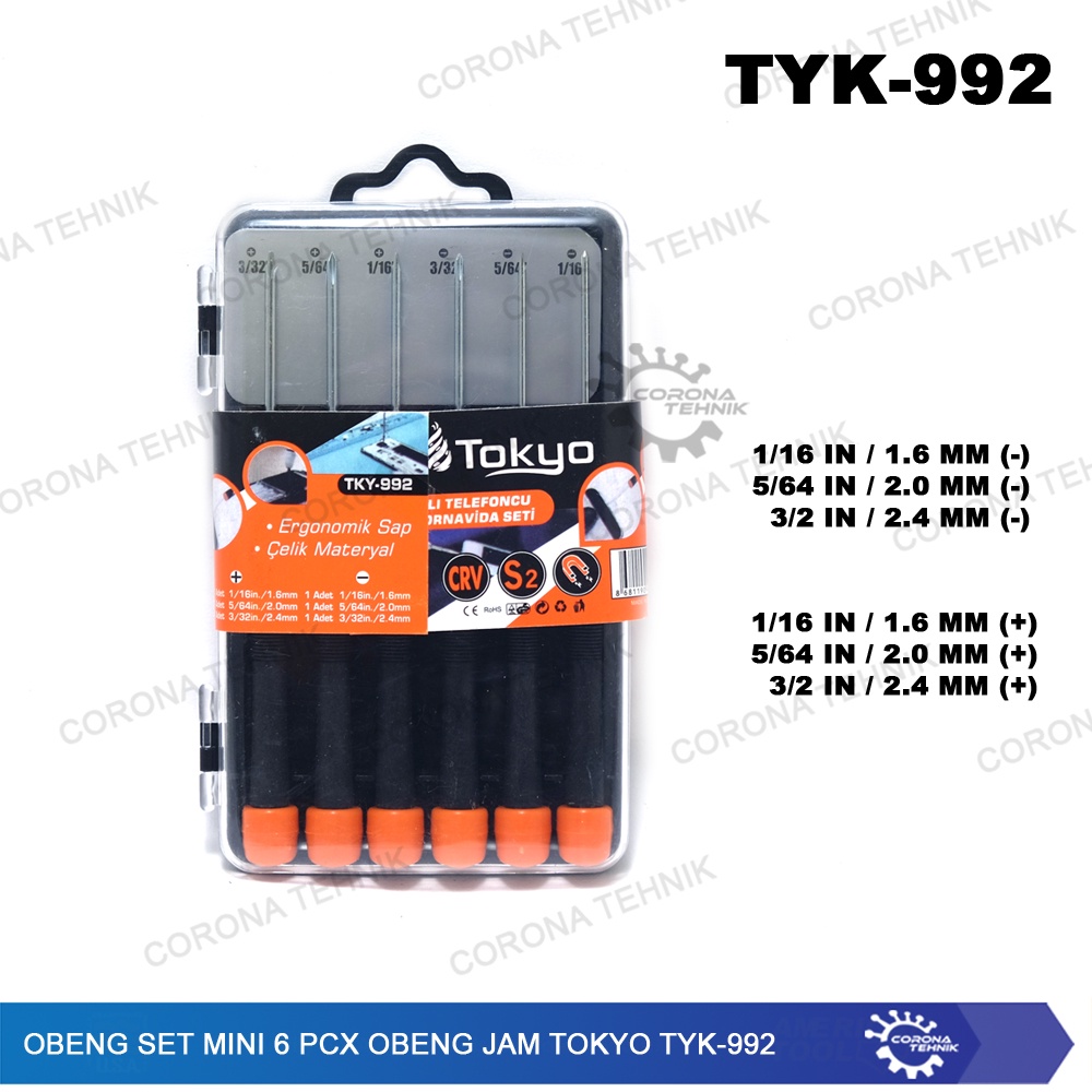 Obeng Set Mini 6 Pcs Obeng Jam Tokyo TYK-992