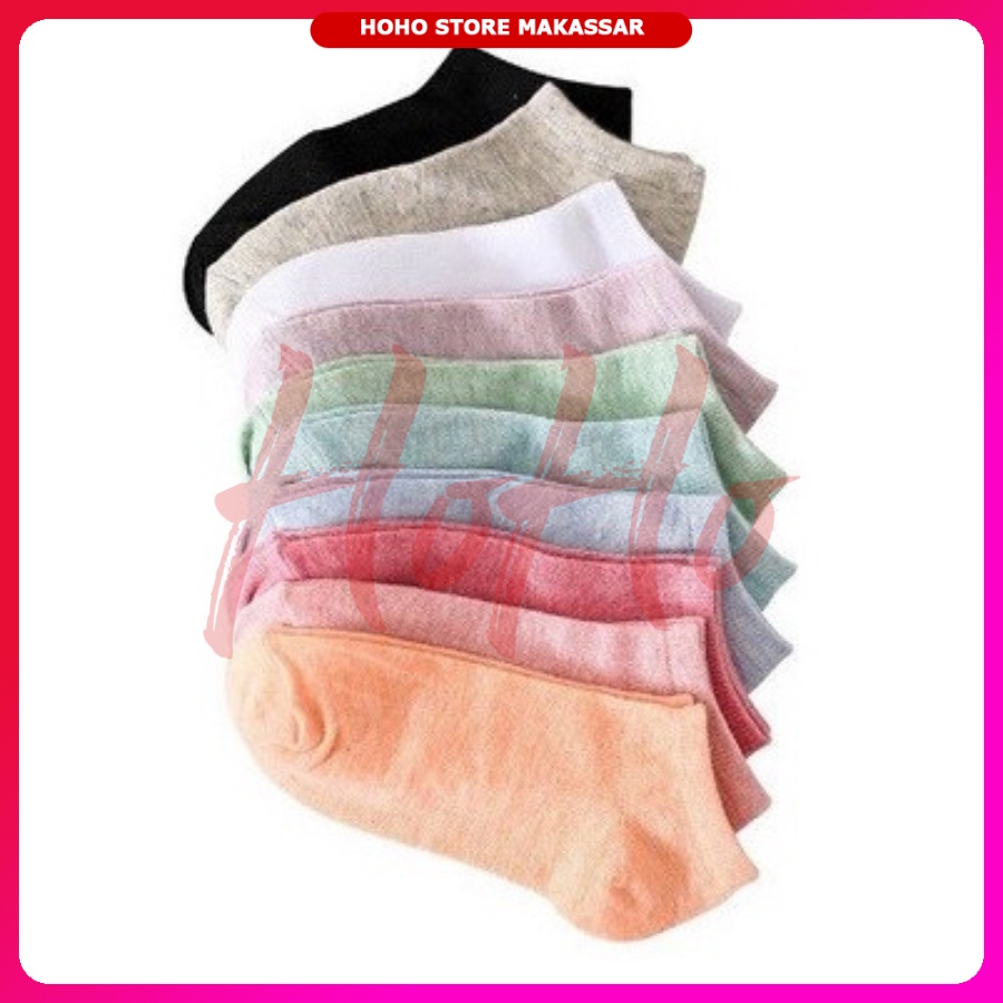 Kaos Kaki Polos Warna Pendek Semata Kaki Ankle Wanita Korea Fashion Short Socks Kos Kaus - KD01