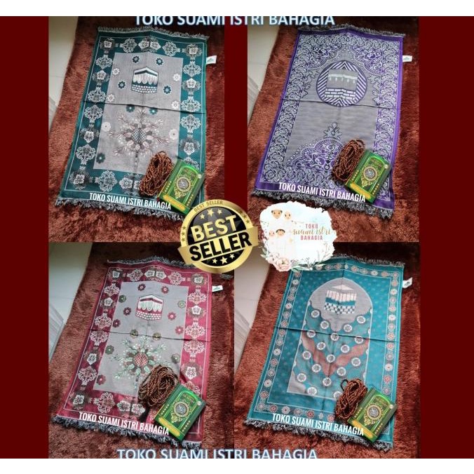 Sajadah Salama AEM Metallic Full Colour Travel Turki Tipis 70 x 110 Cm