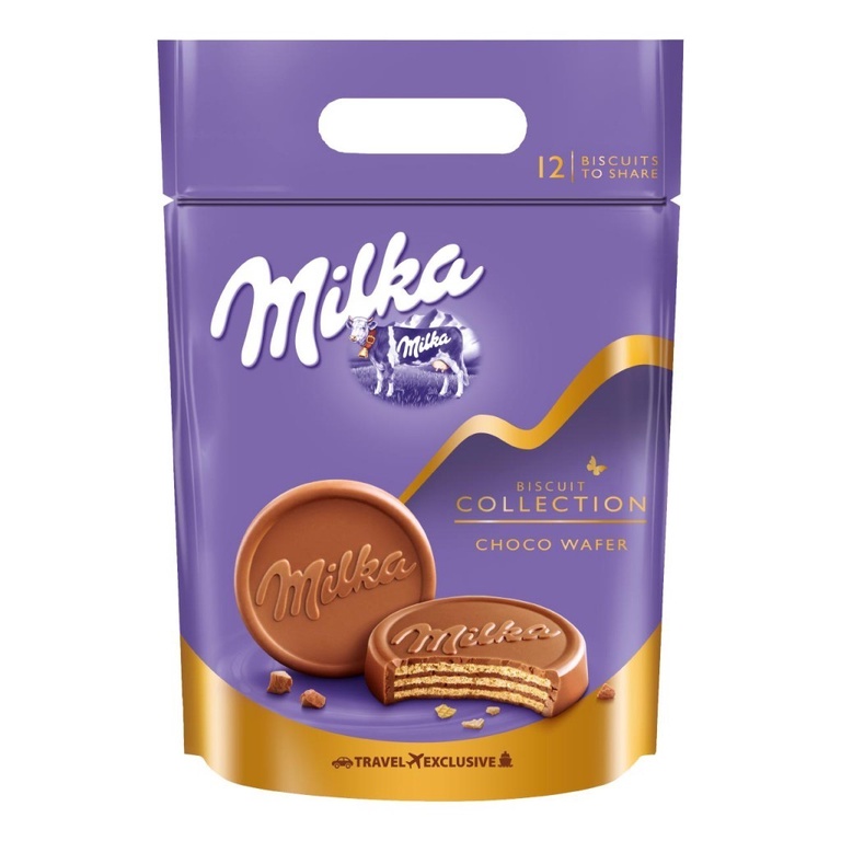 

MILKA Chocolate Wafer Biskuit Pouch Biscuit Chocolate Cokelat