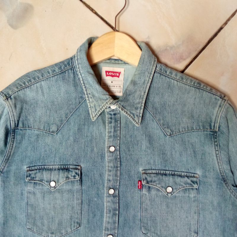 Levis Barstow Western Shirt Medium Original Scnd
