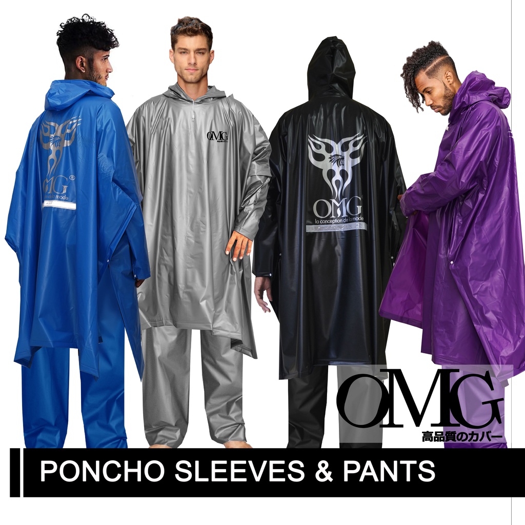 Jas Hujan Poncho Jubah Lengan dan Celana (Paket) OMG Japan SLEEVE AND PANTS