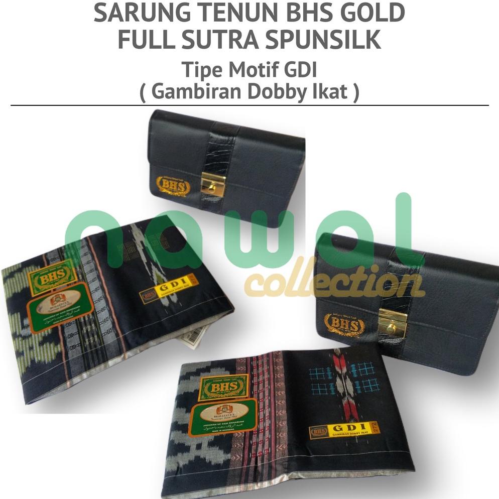 Sarung Bhs Gold Full Sutra Spunsilk Edisi Hitam Motif Gdi Bukan Kawung Bukan Sge, Sgf, Ski, Kwg, Jsk Promo Best Seller