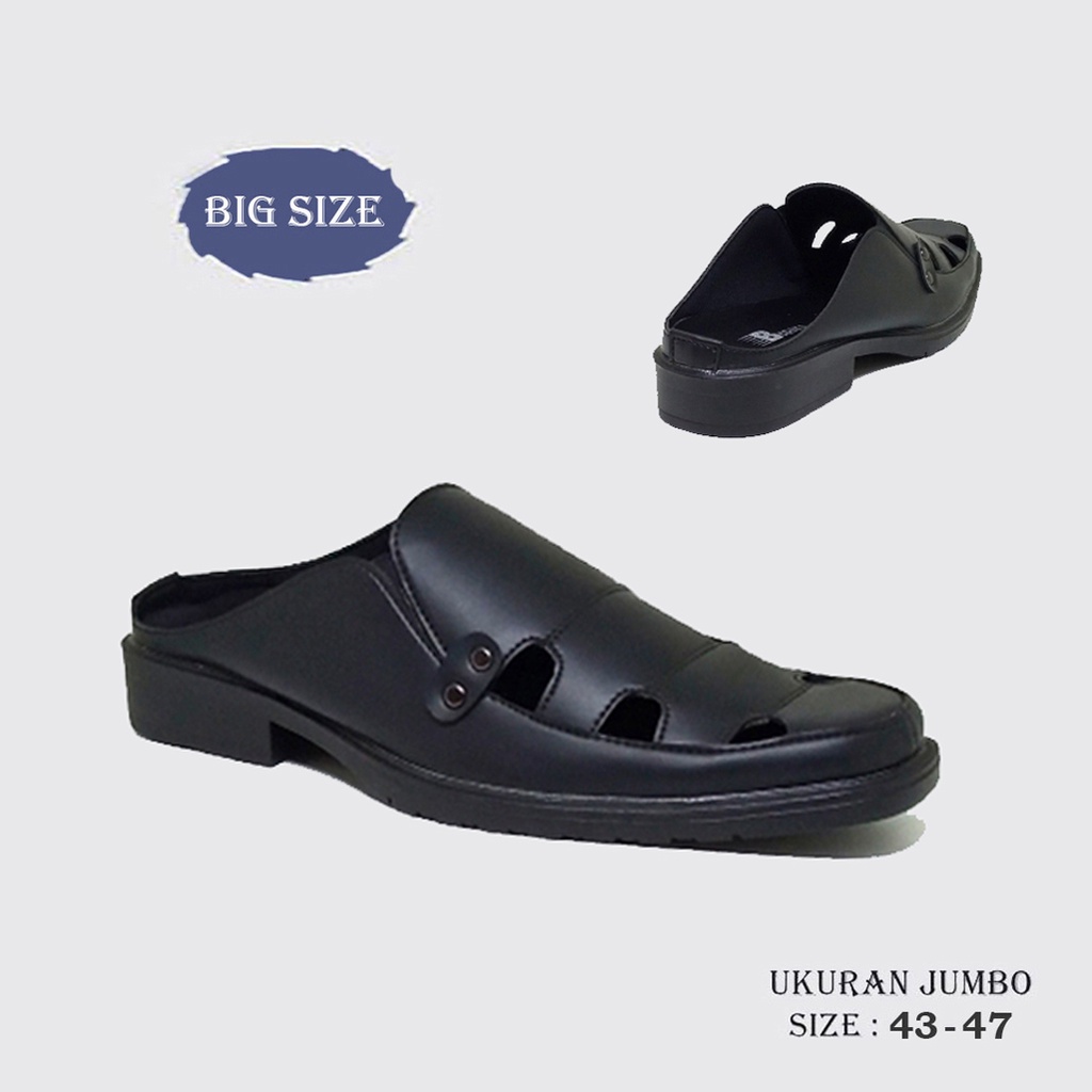 LADARIUS BIG SIZE | Sepatu Sandal Pria Ukuran Besar Jumbo 43-47 Bustong Slide Formal-Casual Big Size