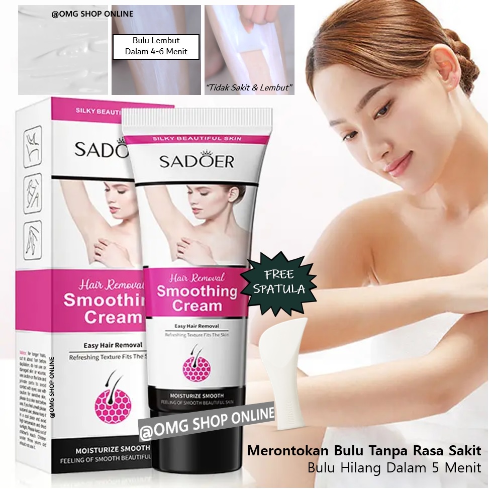 Termurah !!! 5 Menit Penghilang Bulu Permanen Sampai Akar Sadoer Smoothing Cream ORIGINAL / Perontok Bulu Permanen Tanpa Rasa Sakit Pencabut Bulu Ketiak Tangan dan Kaki / Krim Penghilang Perontok Bulu Permanen Bulu Kaki Bulu Kemaluan Miss V Waxing Ketiak