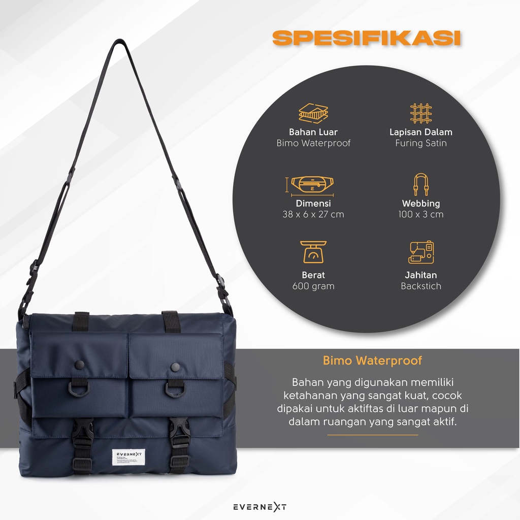 Tas Selempang Laptop Tas Laptop Pria Messenger Bag Waterproof Tas Laptop 14 15.6 Inch – Hitam